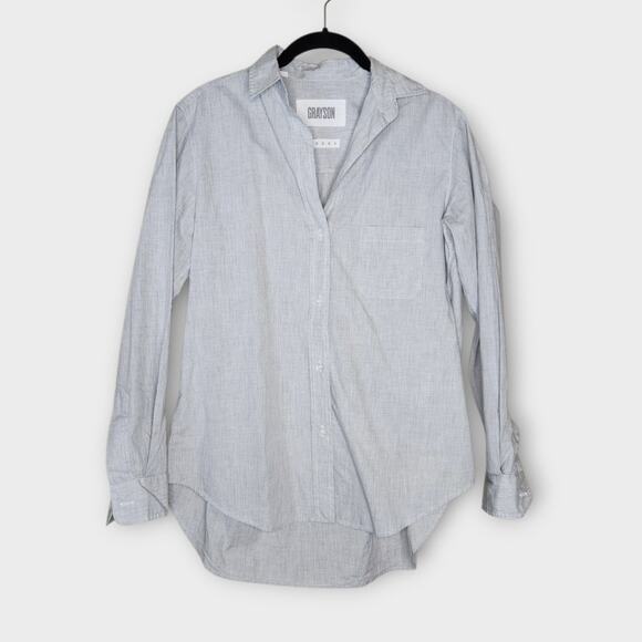 Grayson The Hero Gray Button Down Shirt 100% Cotton Women's XS - Picture 1 of 8